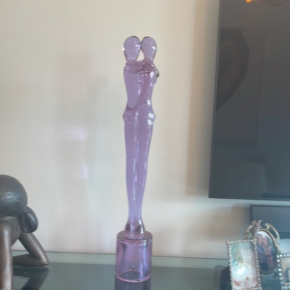 An original blown glass lovers in purple signed by the artist B.Avotria - Picture 2 of 3